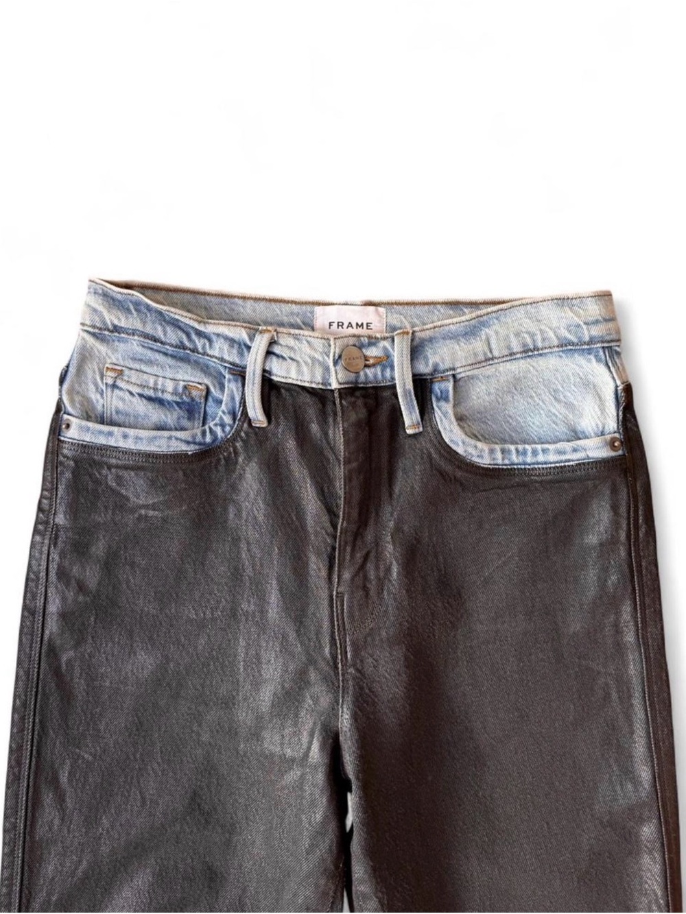 Frame Denim Le Sylvia Slim Two-Tone Skinny Jeans